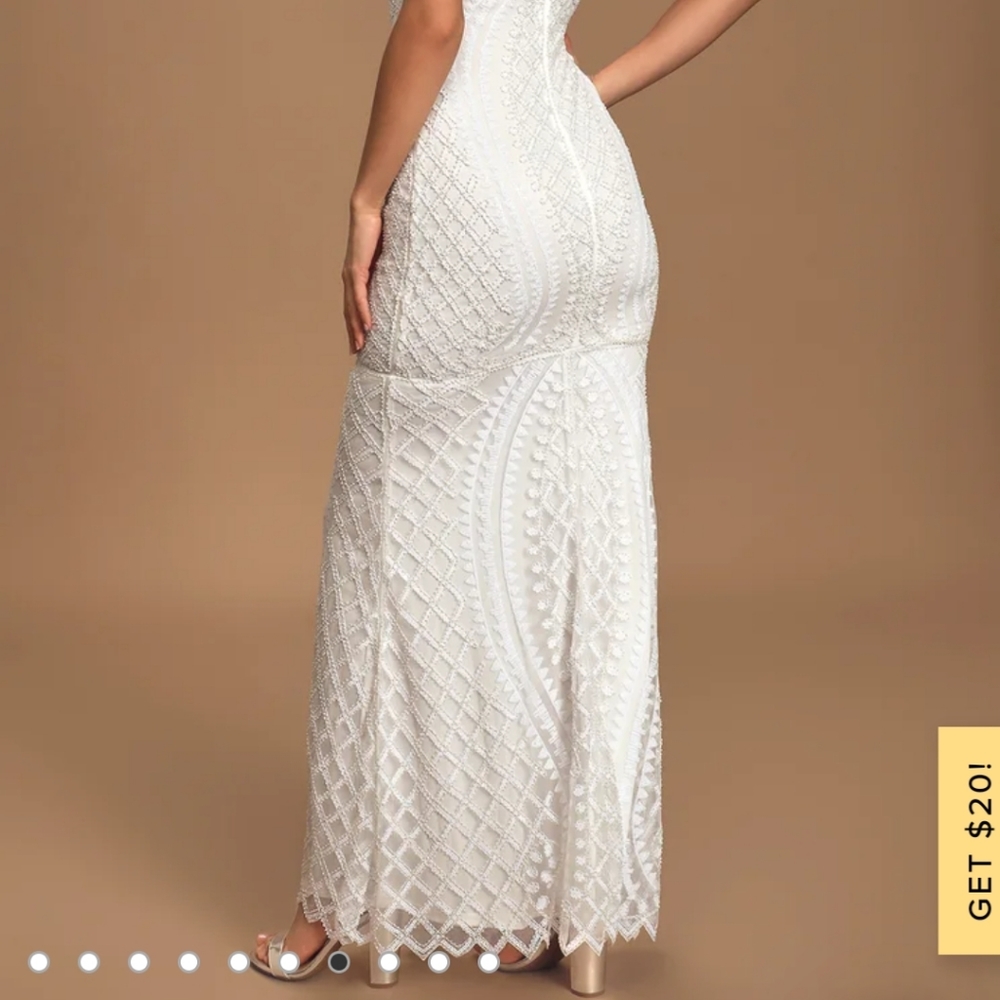 White Beaded Wedding Dress - Picture 4 of 5